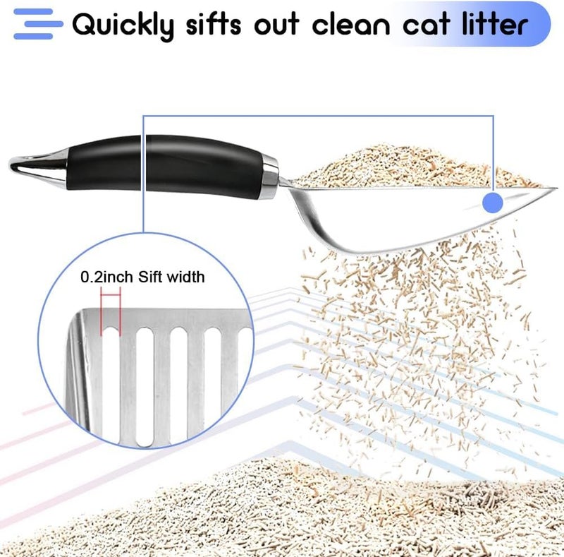 NewGF Stainless Steel Cat Litter Scoop,Metal Cat Litter Scoop,Kitty Metal Scooper,Sturdy Mesh Scooper - Image 4